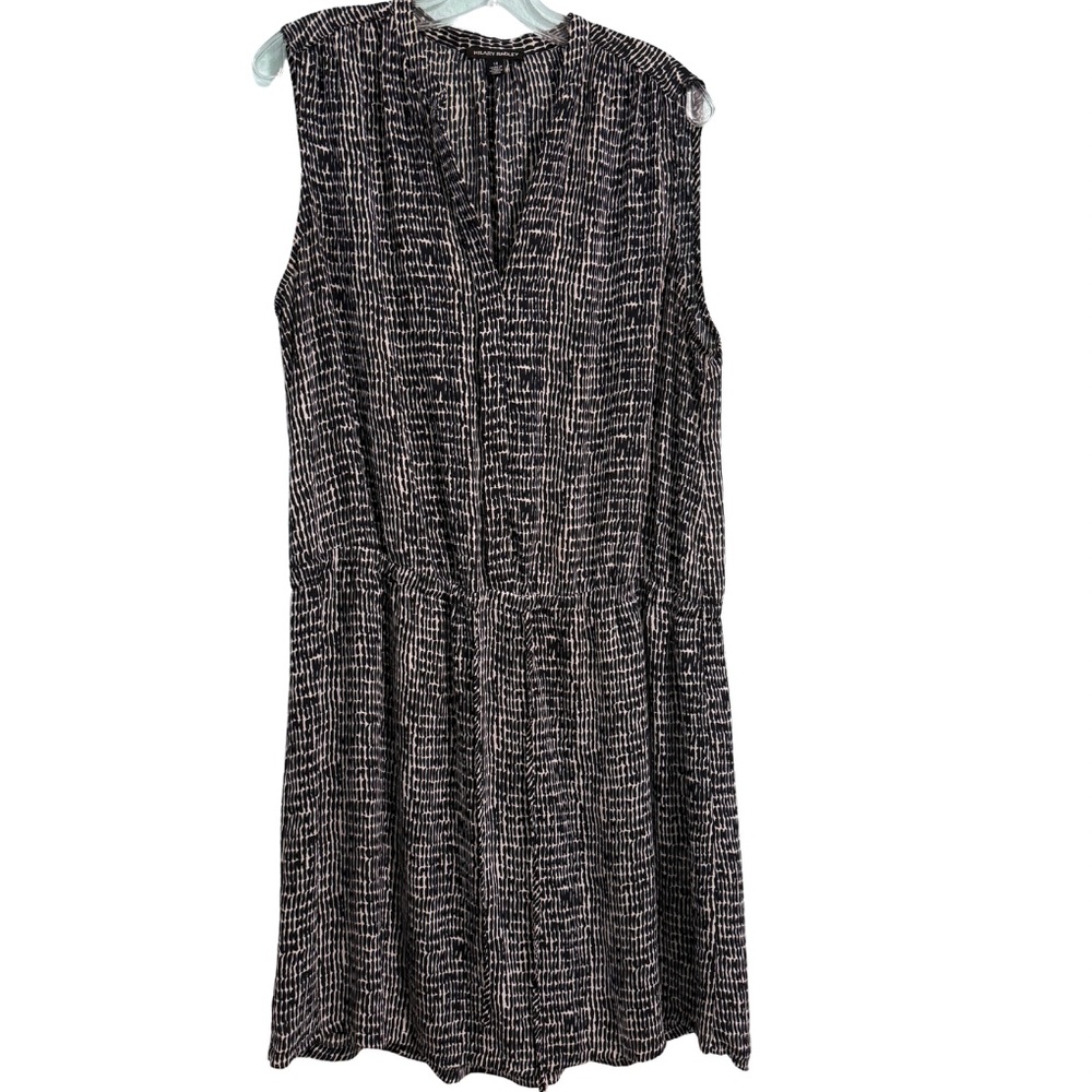 Hilary Radley Navy and White Sleeveless Midi Dress